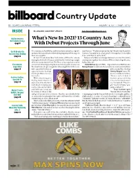 BILLBOARD COUNTRY UPDATE Tom.Roland@Billboard.Com