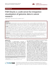 FISH Oracle 2: a Web Server for Integrative Visualization of Genomic Data in Cancer Research Malte Mader1,2, Ronald Simon2 and Stefan Kurtz1*