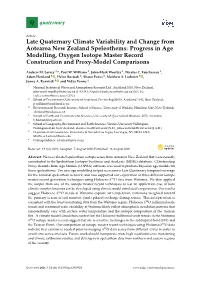 Late Quaternary Climate Variability and Change from Aotearoa