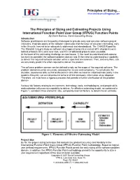 The Principles of Sizing and Estimating Projects Using