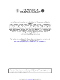 Aortic Valve and Ascending Aorta Guidelines for Management and Quality Measures Lars G
