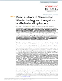 Direct Evidence of Neanderthal Fibre Technology and Its Cognitive and Behavioral Implications