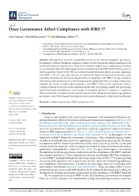 Does Governance Affect Compliance with IFRS 7?