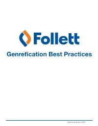 Genrefication Best Practices