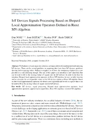 Iot Devices Signals Processing Based on Shepard Local Approximation Operators Deﬁned in Riesz MV-Algebras