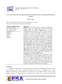 Linear and Direction Reverses Sprint Profile with and Without Ball of Young Basketball Players by Positions