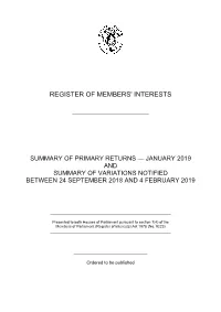 Register of Members' Interests