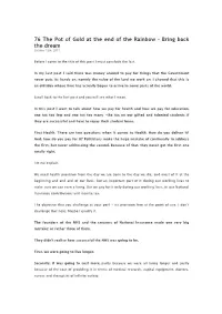 76 the Pot of Gold at the End of the Rainbow – Bring Back the Dream October 12Th, 2011