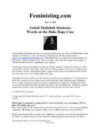 Aishah Shahidah Simmons: Words on the Duke Rape Case