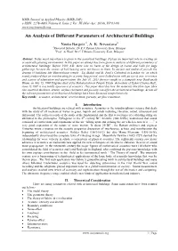 An Analysis of Different Parameters of Architectural Buildings