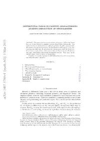 Differential Forms in Positive Characteristic Avoiding Resolution Of