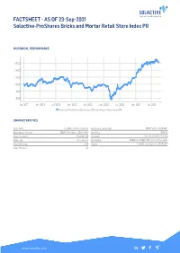 FACTSHEET - AS of 23-Sep-2021 Solactive-Proshares Bricks and Mortar Retail Store Index PR