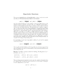 Hyperbolic Functions