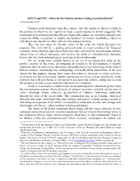 OGUN and EXU: Where Do the Timeless Deities Reading of Postmodernity1 Álvaro Roberto Pires2