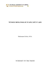 Tensile Behavior of Staple Spun Yarn