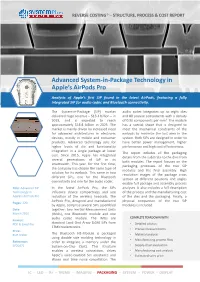 Advanced System-In-Package Technology in Apple's Airpods