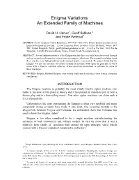 Enigma Variations: an Extended Family of Machines