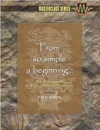 From So Simple a Beginning... the Expansion of Evolutionary Thought