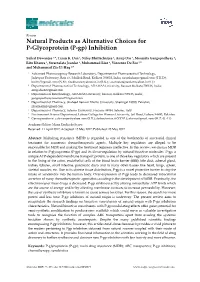 Natural Products As Alternative Choices for P-Glycoprotein (P-Gp) Inhibition