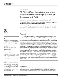 PE PGRS33 Contributes to Mycobacterium Tuberculosis Entry in Macrophages Through Interaction with TLR2