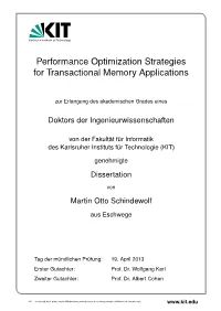 Performance Optimization Strategies for Transactional Memory Applications