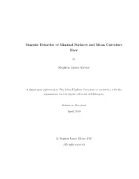 Singular Behavior of Minimal Surfaces and Mean Curvature Flow
