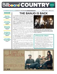 THE BANJO IS BACK It’S a Clanky Little Five-String Instrument with a Bluegrass History That Thompson Square Joins Was All but Extinct in Mainstream Country Music