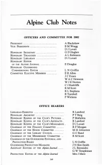 Alpine Club Notes
