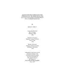 Aqueous Hydrocarbon Systems: Experimental Measurements and Quantitative Structure-Property Relationship Modeling