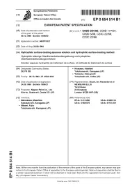 Hydrophilic Surface-Treating Aqueous Solution and Hydrophilic Surface