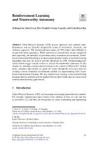Reinforcement Learning and Trustworthy Autonomy