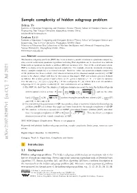 Sample Complexity of Hidden Subgroup Problem
