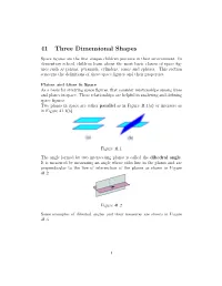 41 Three Dimensional Shapes