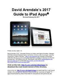 David Arendale's 2017 Guide to Ipad Apps