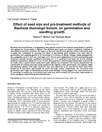 Effect of Seed Size and Pre-Treatment Methods of Bauhinia Thonningii Schum