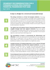 Fedarene's Recommendations for a Forward-Looking