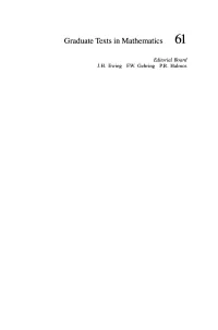 Graduate Texts in Mathematics 61