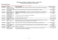 Planning List January