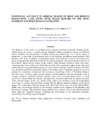 Positional Accuracy in Orbital Images of High and Medium Resolution: Case Study with Image Sensors of the Spot, Rapideye and Resourcesat Satellites