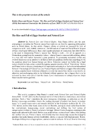 This Is the Preprint Version of the Article the Rise and Fall of Ziggy