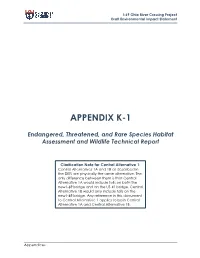 Appendix K-1 – Endangered Species Habitat and Wildlife Technical Report