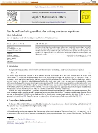 Combined Bracketing Methods for Solving Nonlinear Equations