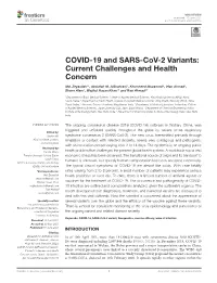 COVID-19 and SARS-Cov-2 Variants: Current Challenges and Health Concern