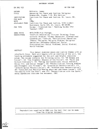 Educating for Peace and Justice: Religious Dimensions, Grades 7-12