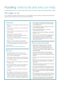 Flooding: What to Do and Who Can Help
