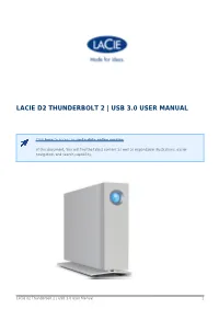 Lacie D2 Thunderbolt 2 | Usb 3.0 User Manual