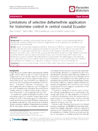 Limitations of Selective Deltamethrin Application for Triatomine Control In