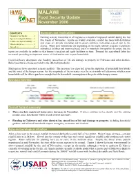 MALAWI NO ALERT Food Security Update WATCH WARNING November 2006 EMERGENCY