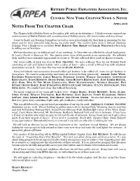 Notes from the Chapter Chair