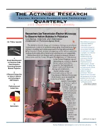 Quarterly the Actinide Research